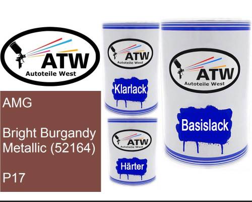 AMG, Bright Burgandy Metallic (52164), P17: 500ml Lackdose + 500ml Klarlack + 250ml Härter - Set, von ATW Autoteile West.